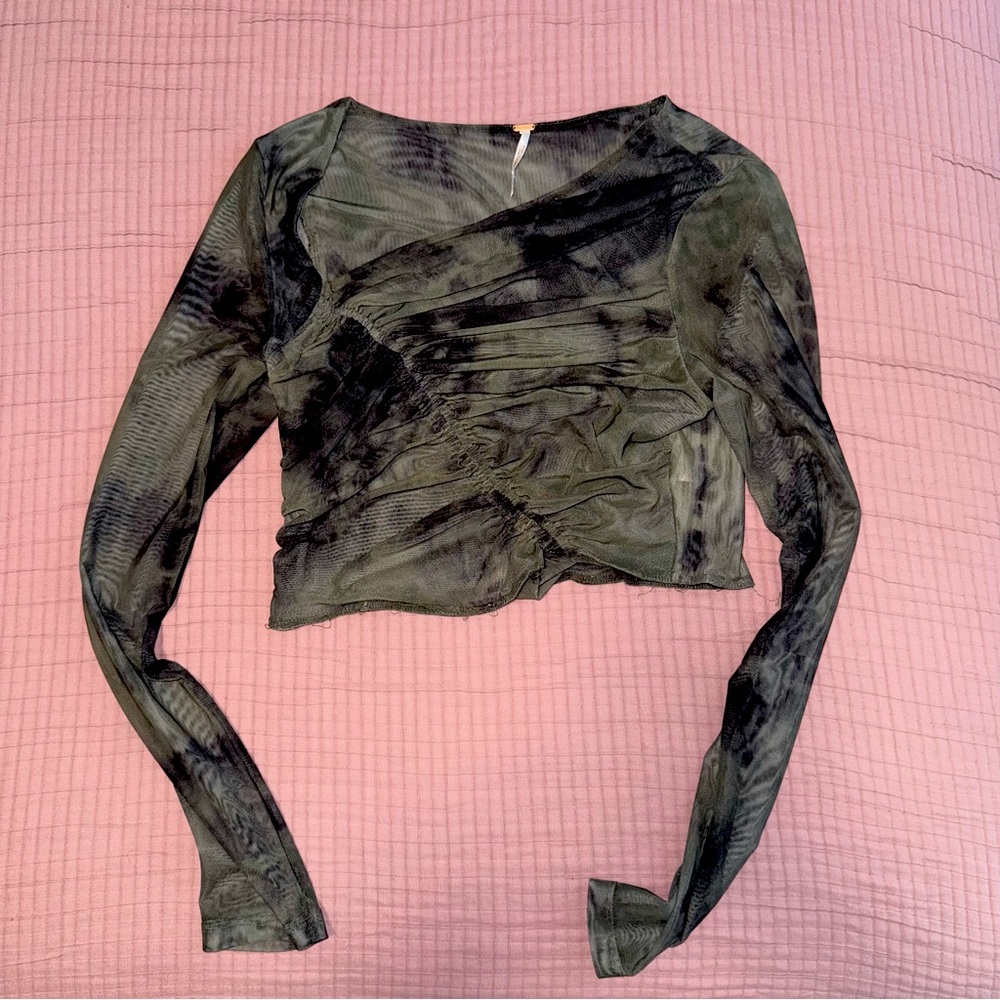 Free people mesh ruched top BRAND NEW
